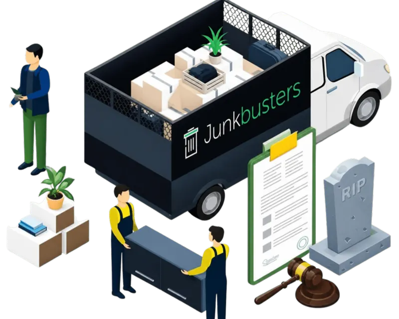 Illustration of the Junkbusters probate clearance service