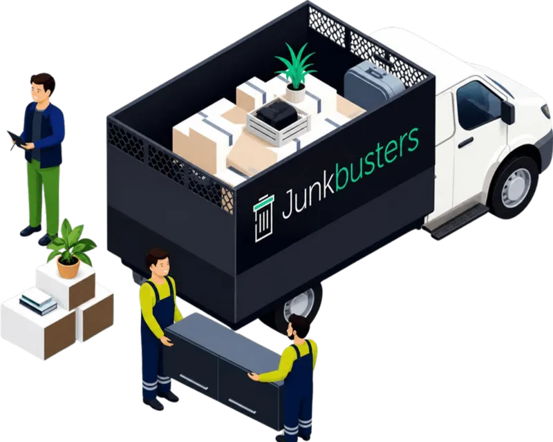 Junkbusters team loading a van for rubbish removal in Birmingham